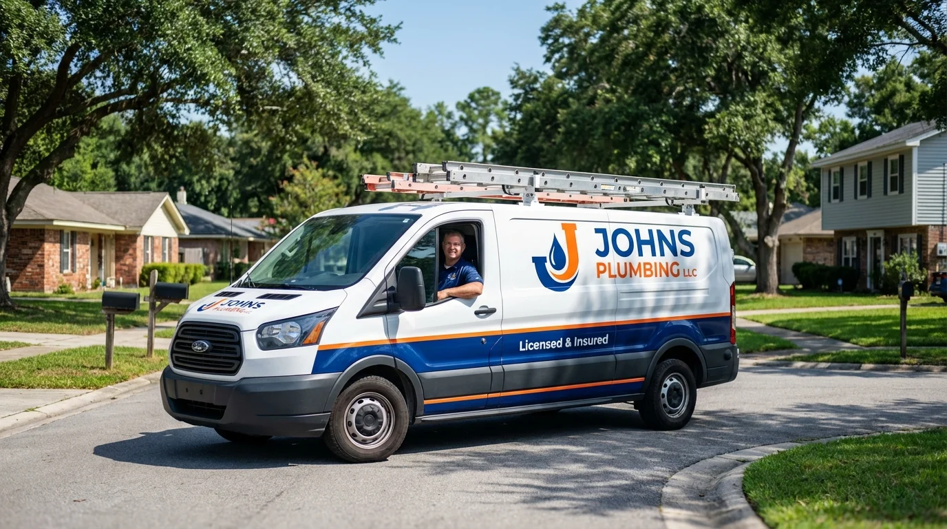 Johns Plumbing LLC service van in Northern Cambria, PA